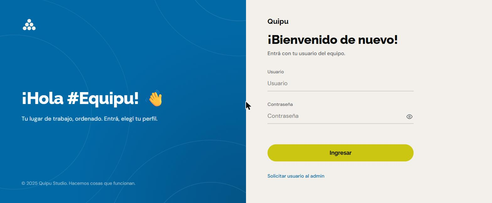 Pantalla de inicio de sesión de Nodo